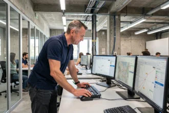 Technicien informatique professionnel dans un centre de maintenance informatique en Gironde